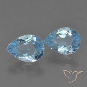 1.61 ct natürliche Swiss Blue Topas-Edelsteine, Birnenform, VS