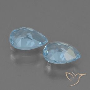 1.61 ct natürliche Swiss Blue Topas-Edelsteine, Birnenform, VS
