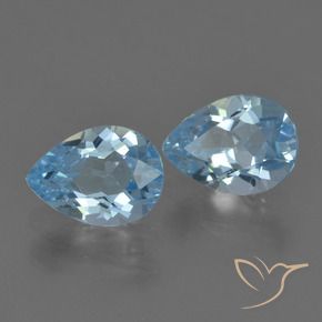 1.70 ct natürliche Himmerlblau Topas-Edelsteine, Birnenform, VVS