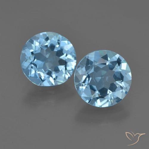 4.31ctw Natürlicher Swiss Blue Topas, Runden, VVS-VS