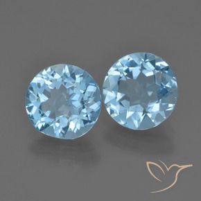 4.31 ct natürliche Swiss Blue Topas-Edelsteine, Runden, VVS-VS
