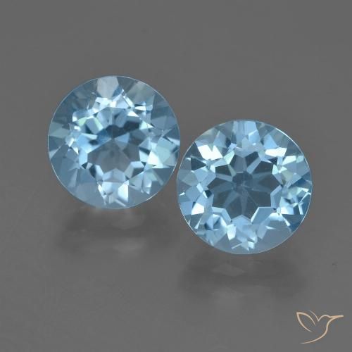 4,73 ct natürliche Swiss Blue Topas-Edelsteine, Rund Schliff, VVS-VS