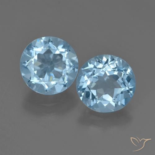 4.59ctw Natürlicher Swiss Blue Topas, Runden, VS