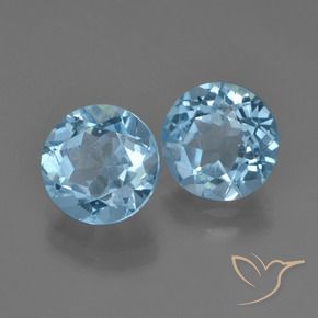 4.59 ct natürliche Swiss Blue Topas-Edelsteine, Runden, VS