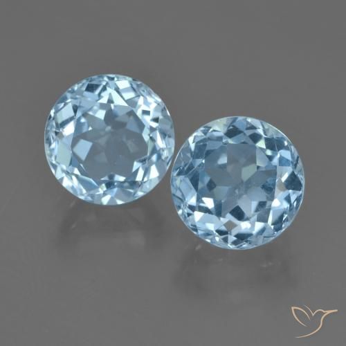 5.14ctw Natürlicher Swiss Blue Topas, Runden, VVS-VS