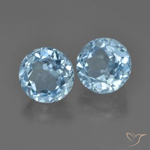 5.14 ct natürliche Swiss Blue Topas-Edelsteine, Runden, VVS-VS