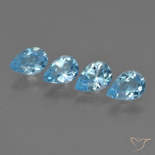 2.96ctw Natürlicher Swiss Blue Topas, Birnenform, VVS-VS