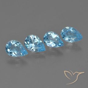 2.96 ct natürliche Swiss Blue Topas-Edelsteine, Birnenform, VVS-VS
