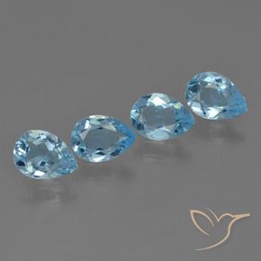2.78 ct natürliche Swiss Blue Topas-Edelsteine, Birnenform, VVS-VS