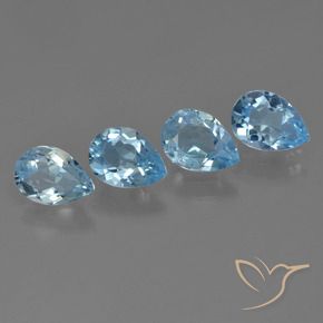 3.09 ct natürliche Himmerlblau Topas-Edelsteine, Birnenform, VVS-VS