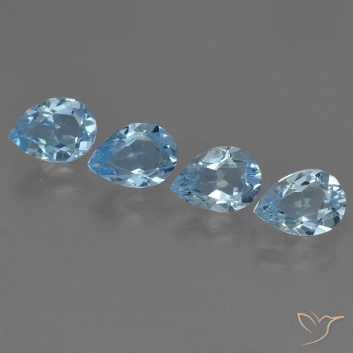 3.15ctw Natürlicher Swiss Blue Topas, Birnenform, VVS-VS