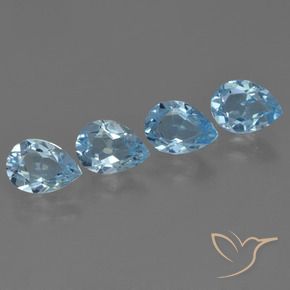 3.15 ct natürliche Swiss Blue Topas-Edelsteine, Birnenform, VVS-VS