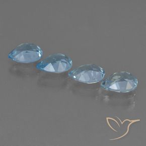 3.15 ct natürliche Swiss Blue Topas-Edelsteine, Birnenform, VVS-VS