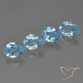 3.02 ct natürliche Himmerlblau Topas-Edelsteine, Birnenform, VVS-VS