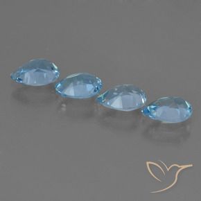 3.02 ct natürliche Himmerlblau Topas-Edelsteine, Birnenform, VVS-VS