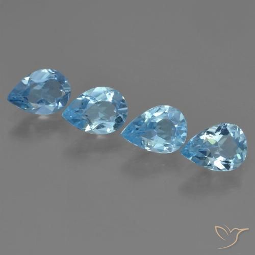 3.06ctw Natürlicher Himmerlblau Topas, Birnenform, VVS-VS