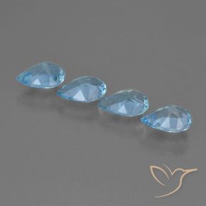 2.64 ct natürliche Swiss Blue Topas-Edelsteine, Birnenform, VVS-VS