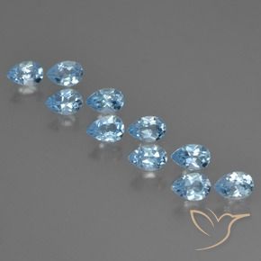 5.34 ct natürliche Himmerlblau Topas-Edelsteine, Birnenform, VS