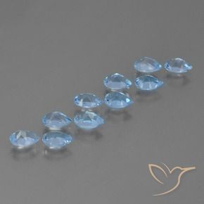 5.34 ct natürliche Himmerlblau Topas-Edelsteine, Birnenform, VS