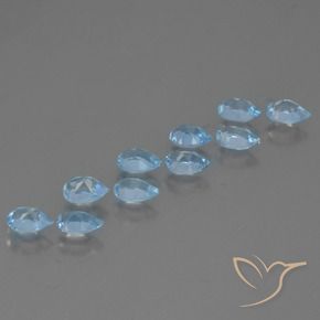 5.02 ct natürliche Himmerlblau Topas-Edelsteine, Birnenform, VS