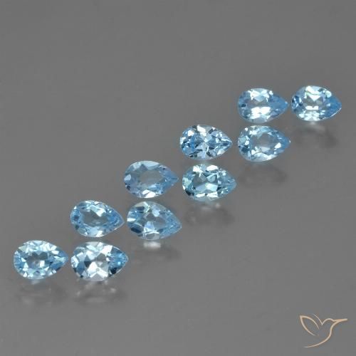 5.16ctw Natürlicher Himmerlblau Topas, Birnenform, VS