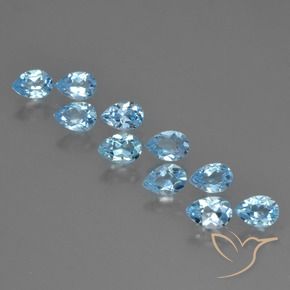 5.16 ct natürliche Himmerlblau Topas-Edelsteine, Birnenform, VS