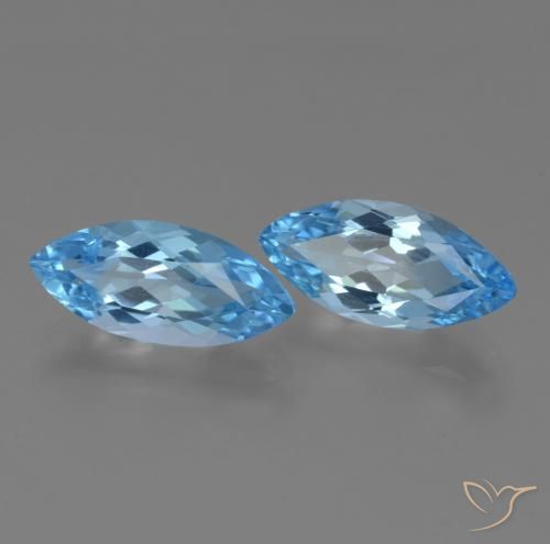 6.87 ct natürliche Swiss Blue Topas-Edelsteine, Marquise, VVS-VS