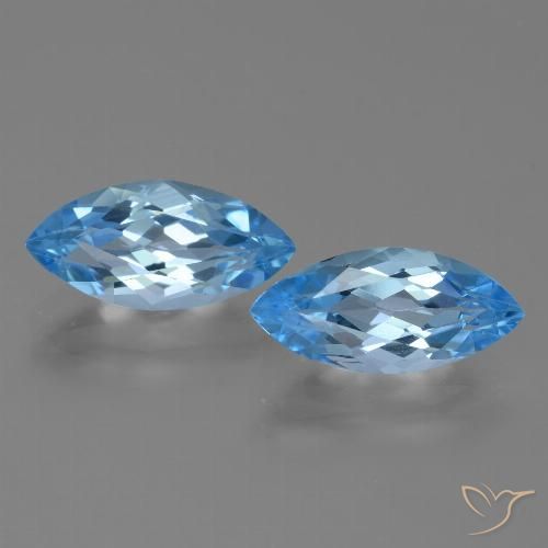 7.67ctw Natürlicher Swiss Blue Topas, Marquise, VVS-VS