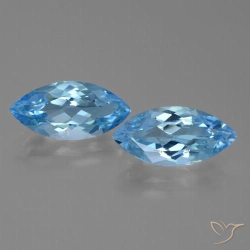 7.44ctw Natürlicher Swiss Blue Topas, Marquise, VVS-VS