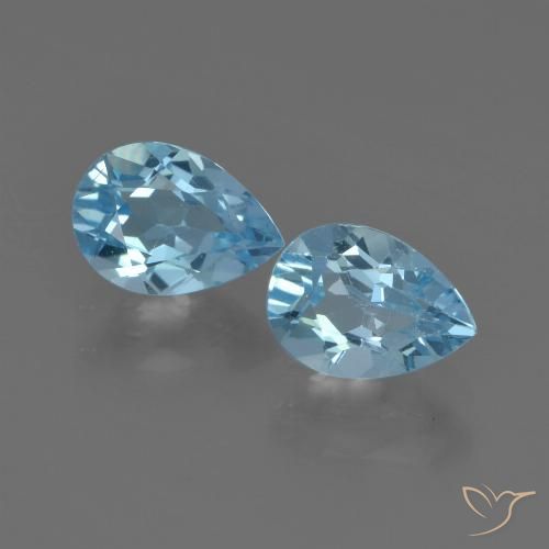 1.70ctw Natürlicher Swiss Blue Topas, Birnenform, VS