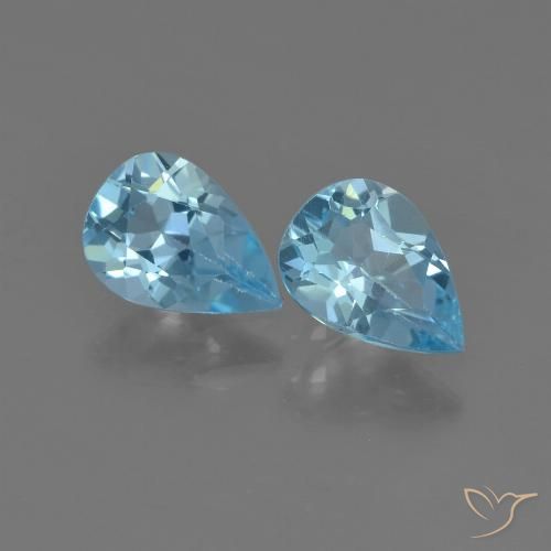 1.54ctw Natürlicher Himmerlblau Topas, Birnenform, VS