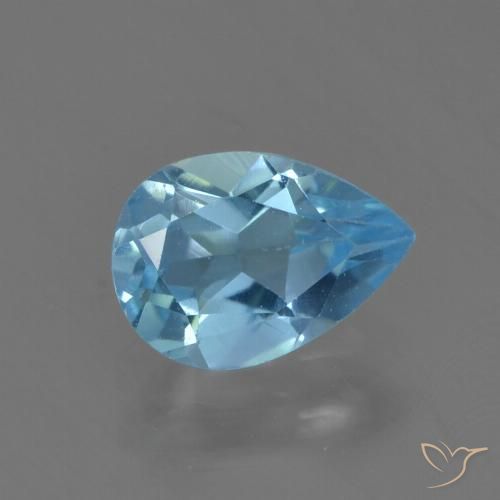 0.88ct Natürlicher Swiss Blue Topas, Birnenform, VS