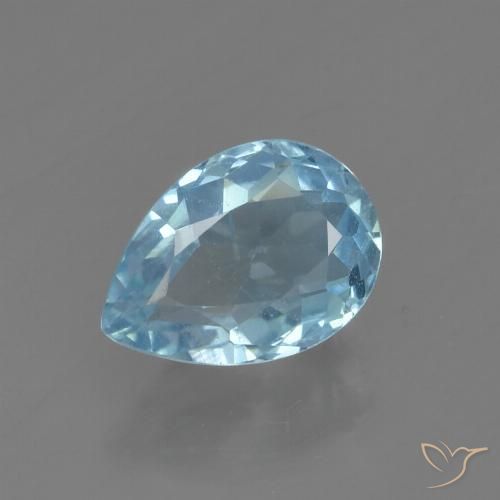 0.87ct Natürlicher Himmerlblau Topas, Birnenform, VS