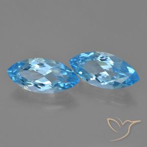 7.36 ct natürliche Swiss Blue Topas-Edelsteine, Marquise, VVS