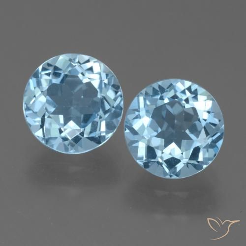 4.81ctw Natürlicher Swiss Blue Topas, Runden, VVS-VS