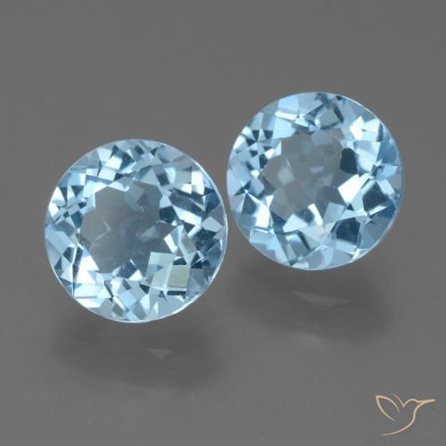 4.81 ct natürliche Swiss Blue Topas-Edelsteine, Runden, VVS-VS