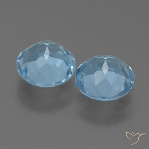 4.81 ct natürliche Swiss Blue Topas-Edelsteine, Runden, VVS-VS