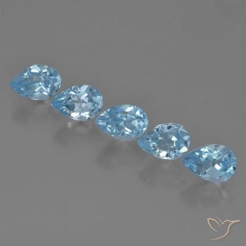 3.16ctw Natürlicher Himmerlblau Topas, Birnenform, VS