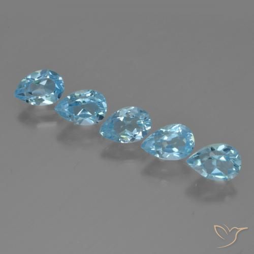 2.89ctw Natürlicher Swiss Blue Topas, Birnenform, VS