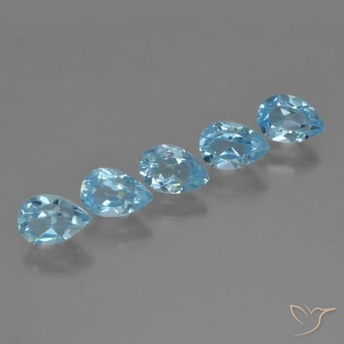 2.89 ct natürliche Swiss Blue Topas-Edelsteine, Birnenform, VS