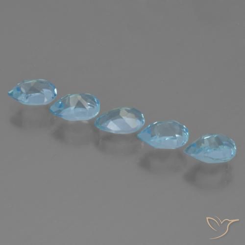 2.89 ct natürliche Swiss Blue Topas-Edelsteine, Birnenform, VS