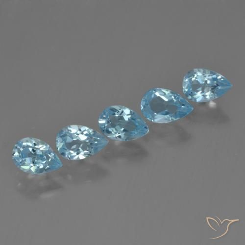 2.79 ct natürliche Swiss Blue Topas-Edelsteine, Birnenform, VS