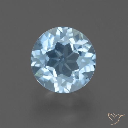 2.36ct Natürlicher Himmerlblau Topas, Runden, VS, Photo A