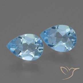1.53 ct natürliche Himmerlblau Topas-Edelsteine, Birnenform, VVS-VS
