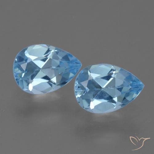 1.62ctw Natürlicher Swiss Blue Topas, Birnenform, VVS-VS