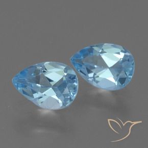 1.62 ct natürliche Swiss Blue Topas-Edelsteine, Birnenform, VVS-VS