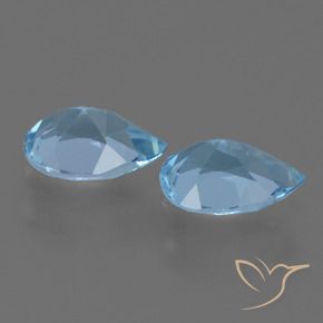 1.62 ct natürliche Swiss Blue Topas-Edelsteine, Birnenform, VVS-VS
