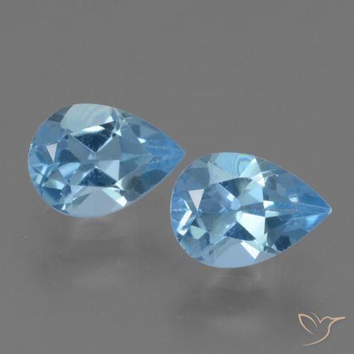 1.67ctw Natürlicher Swiss Blue Topas, Birnenform, VS