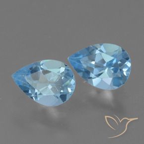 1.67 ct natürliche Swiss Blue Topas-Edelsteine, Birnenform, VS