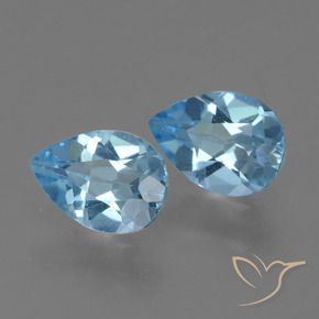 1.58 ct natürliche Swiss Blue Topas-Edelsteine, Birnenform, VVS-VS